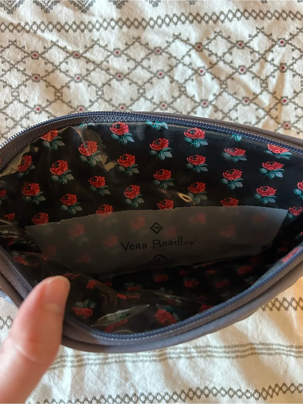 Vera Bradley | Quilted Gray Cosmetic Pouch